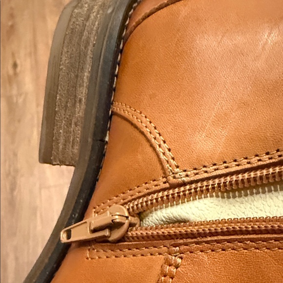 TaraM Leather Tan Lace-Up Ankle Boots - Picture 7 of 8